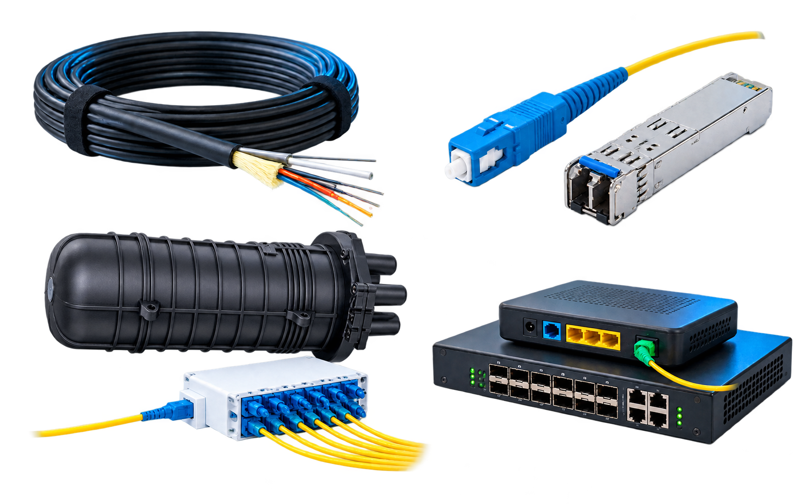 Комплект обладнання для FTTH-мережі з оптичною муфтою